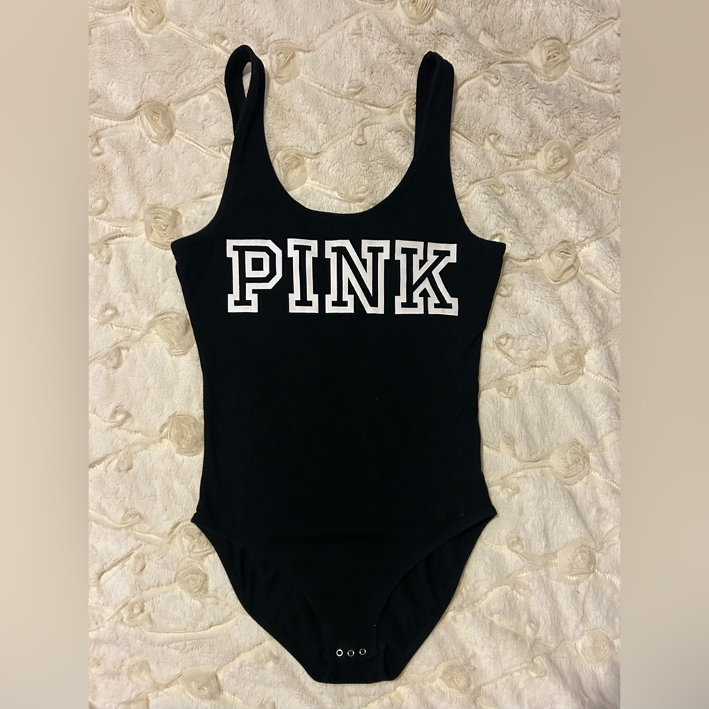 PINK Victoria's Secret Black Bodysuit for Women, Snap Closure COTTON SEXY!!!